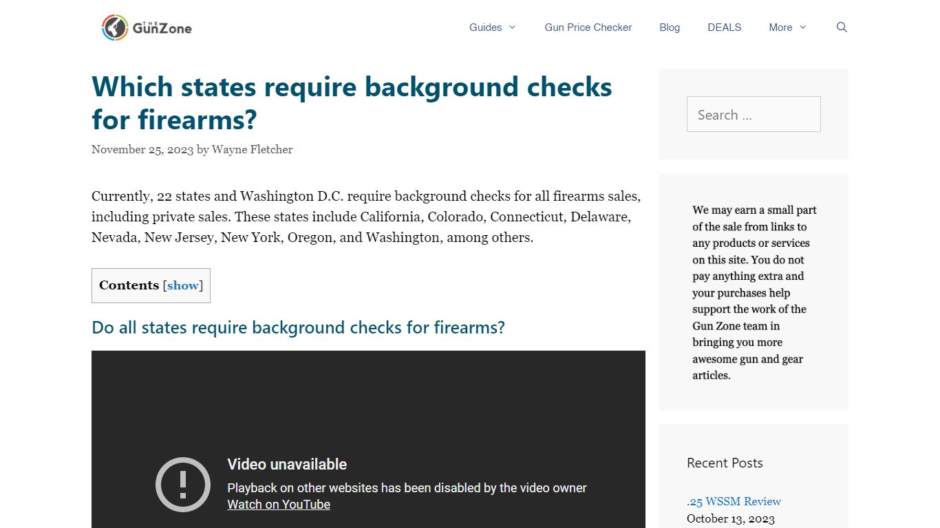 Which states require background checks for firearms?