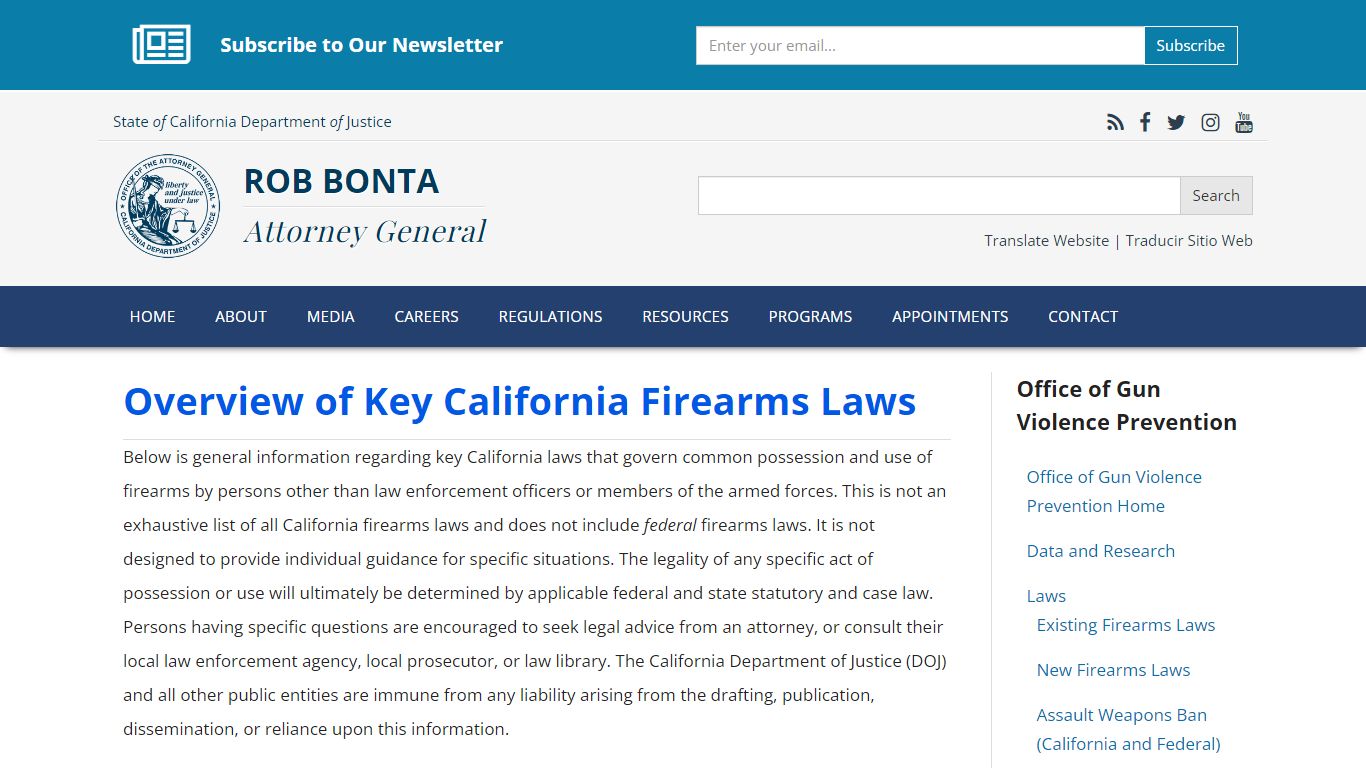 Overview of Key California Firearms Laws | State of California ...